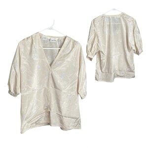 Vintage Shirt Blouse Lantern Sleeve Women’s Polyester Copperfield Work Sz M